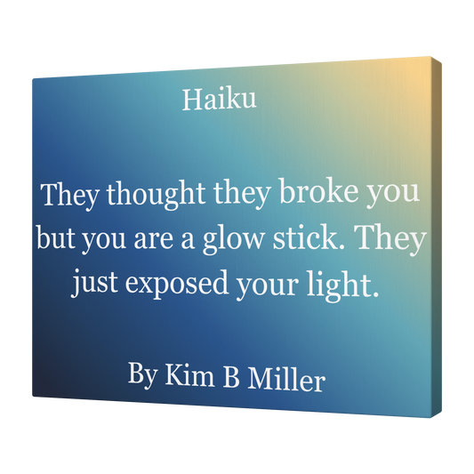 Kim B Miller haiku poetry canvas wall art featuring an original poem on an elegant minimalist background