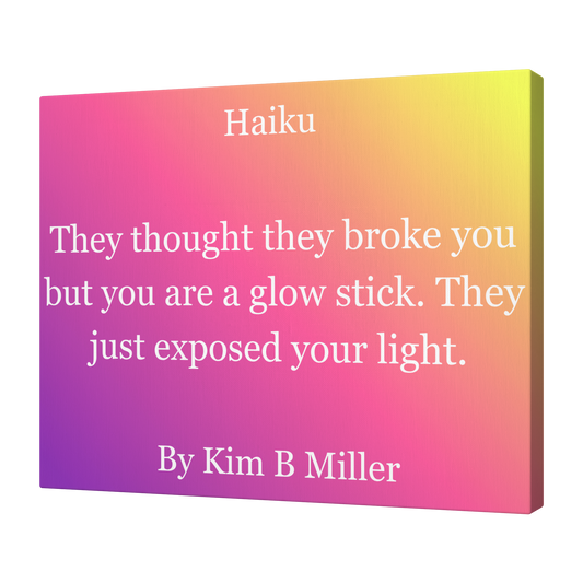 Kim B Miller haiku poetry canvas wall art featuring an original poem on an elegant minimalist background