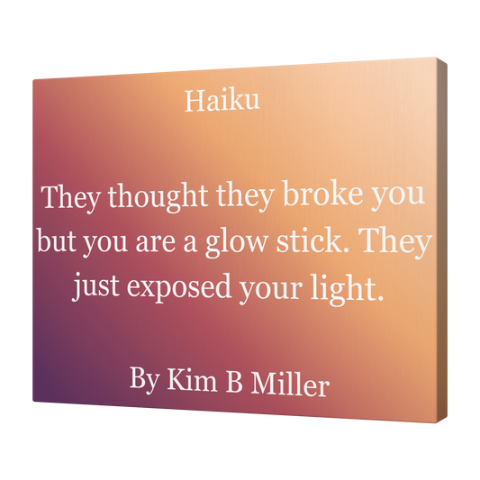 Kim B Miller haiku poetry canvas wall art featuring an original poem on an elegant minimalist background