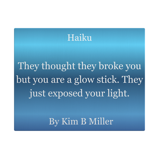 Kim B Miller haiku poetry canvas wall art featuring an original poem on an elegant minimalist background
