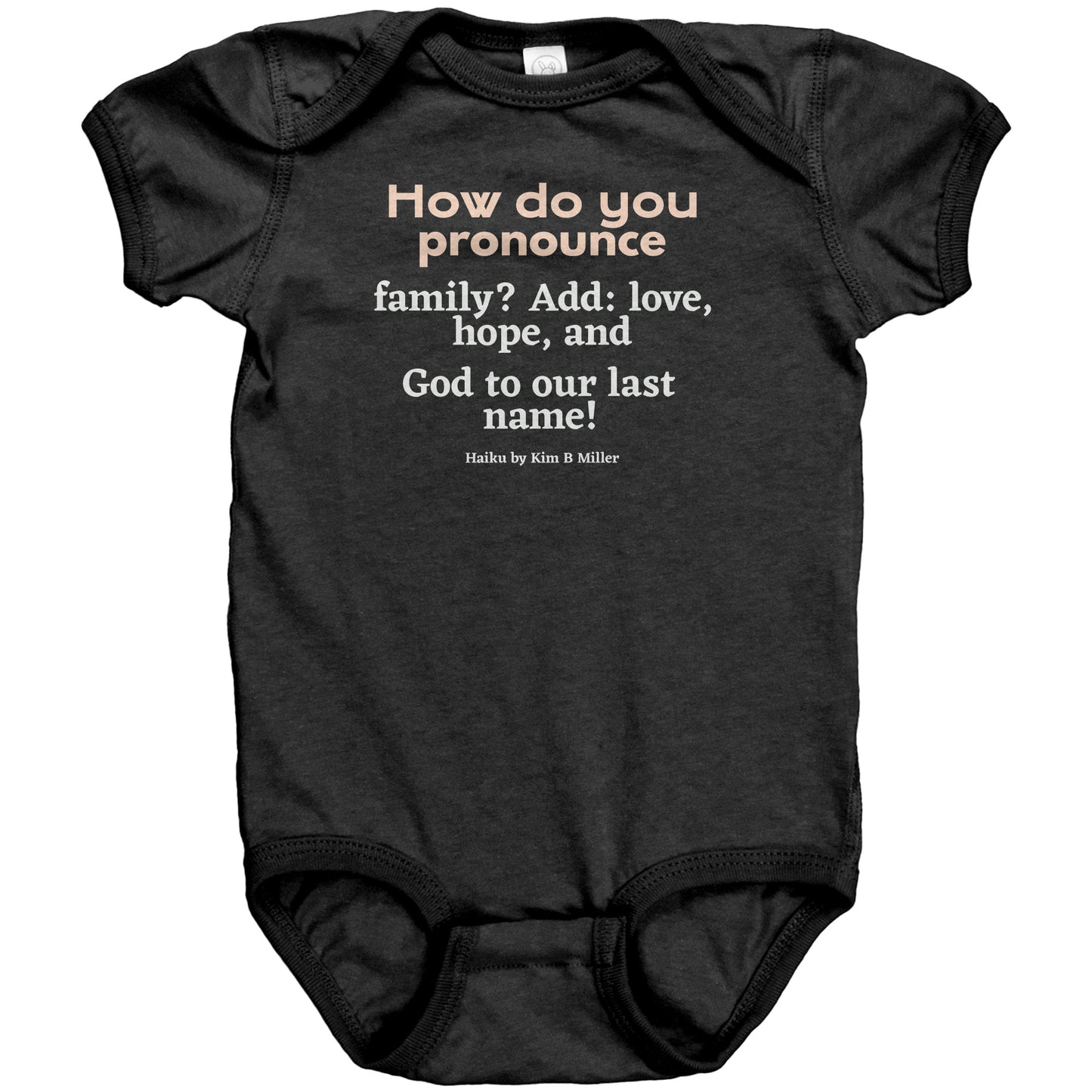 #3 Haiku Pronounce Family RS Baby Bodysuit(Front & Back)