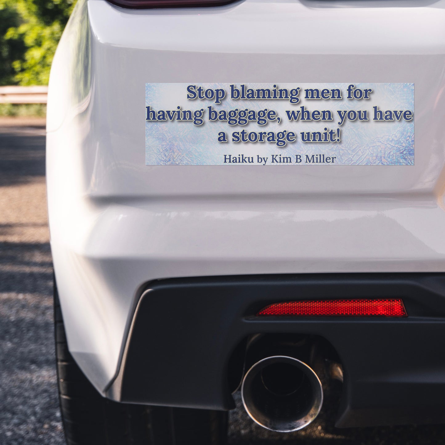 Storage Unit Haiku Bumper/Laptop Sticker Blue
