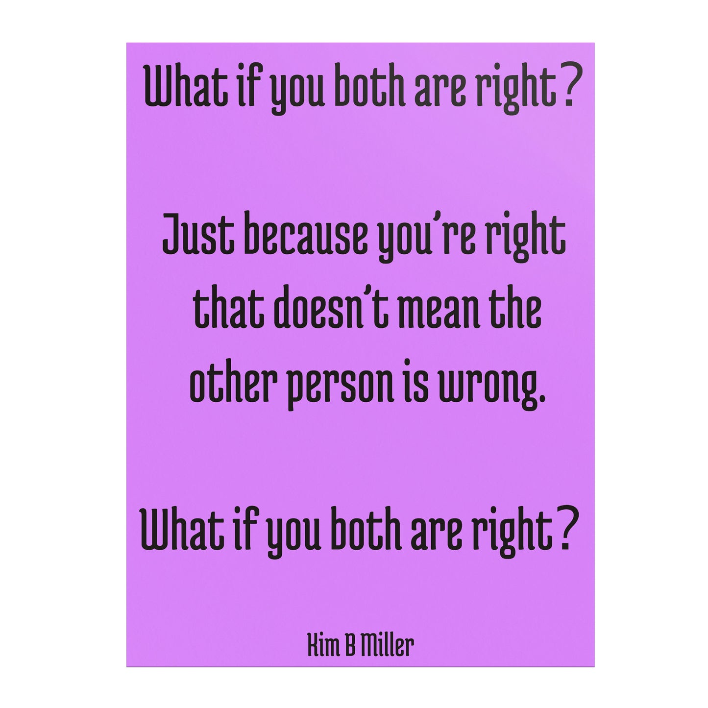 Both Right: Poster: 18" x 24" Purple