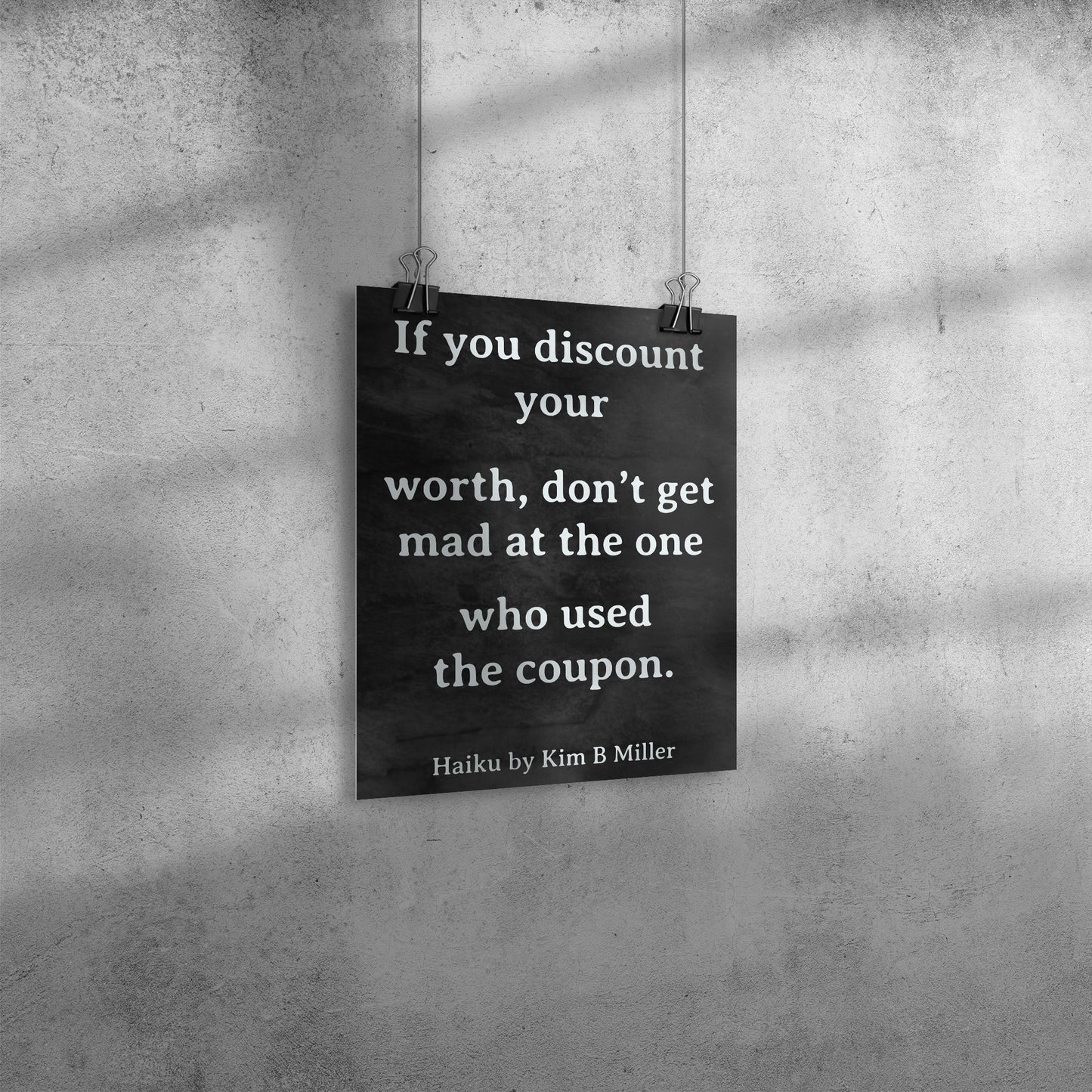 Discount Worth Poster: 8" x 10" Black