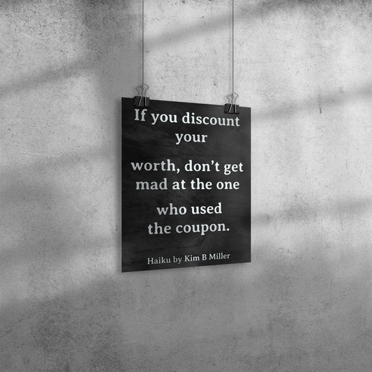 Discount Worth Poster: 8" x 10" Black