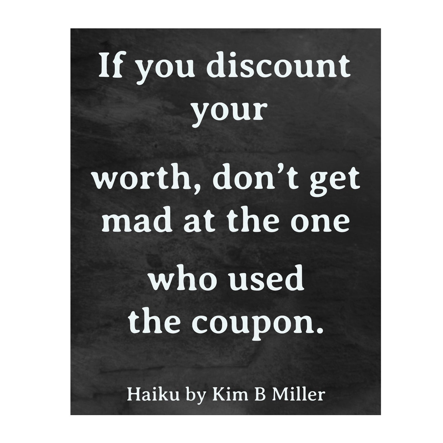 Discount Worth Poster: 8" x 10" Black