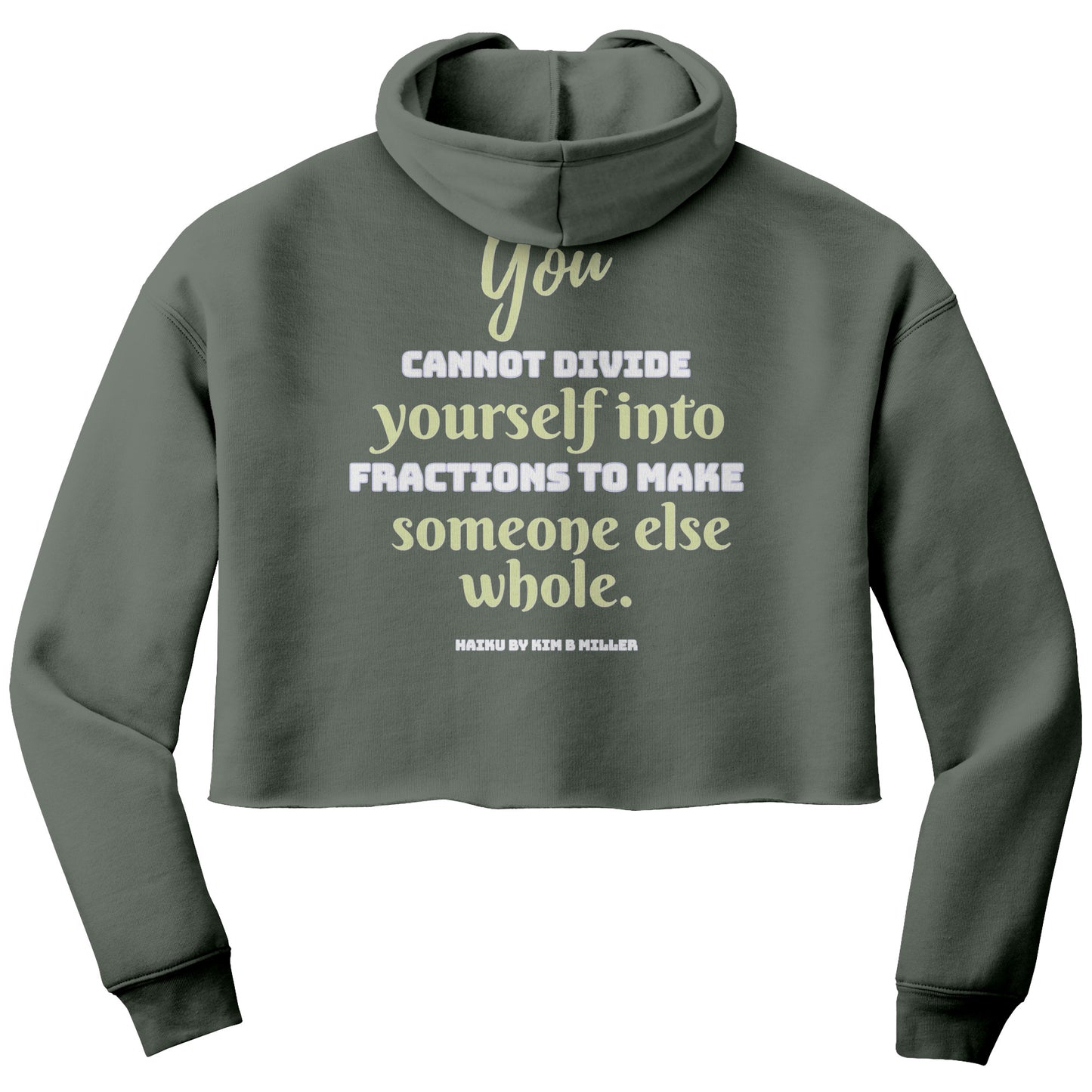 Divide Haiku: Bella Women's Crop Fleece Hoodie (both sides)