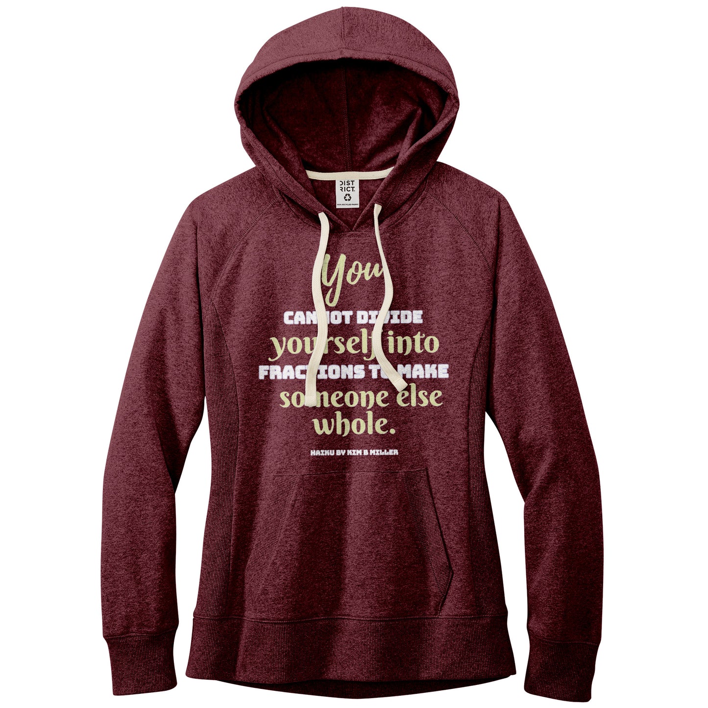 Divide Haiku: District Women's Re-Fleece Hoodie (both sides)