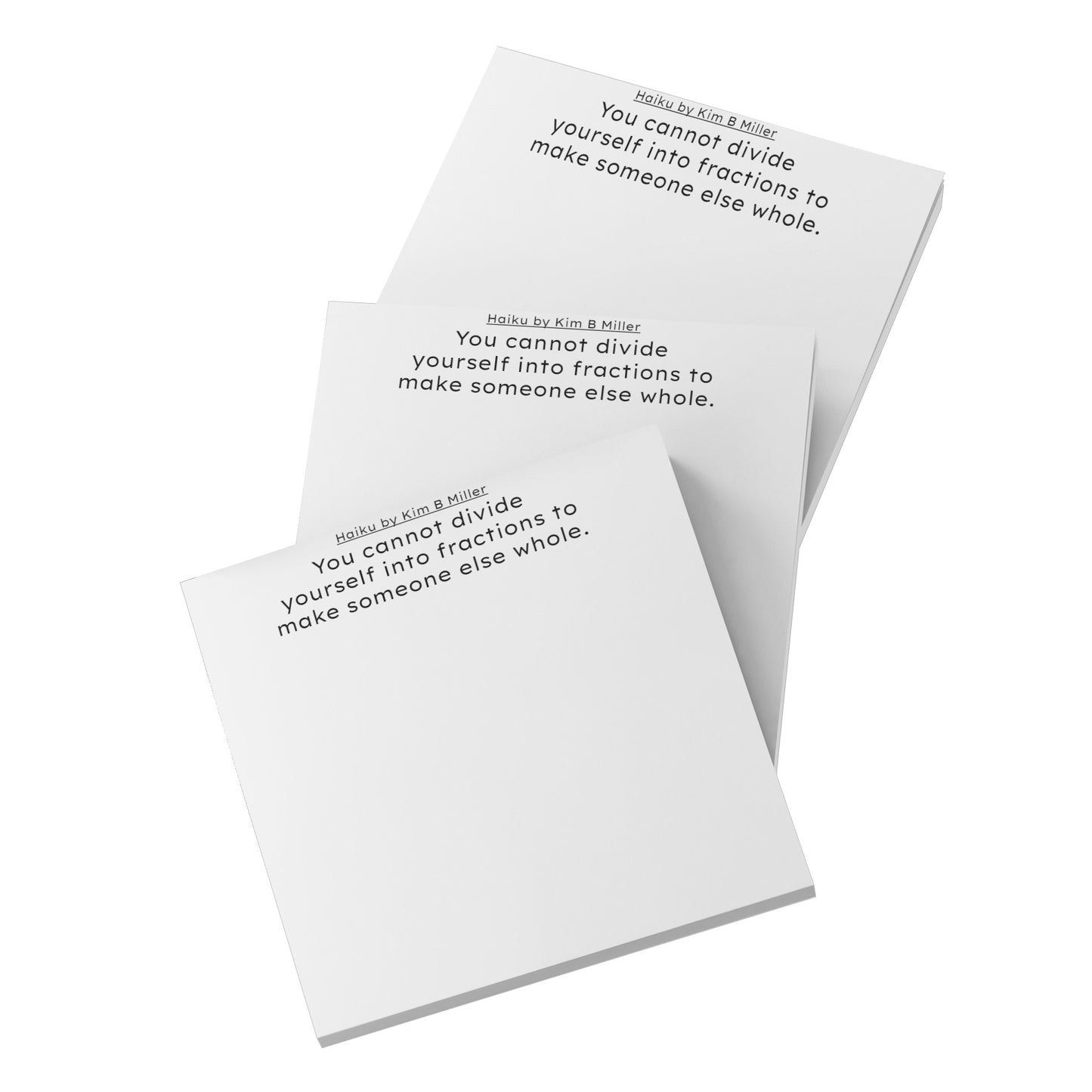 Divide Haiku: Post Notes 3x3 (white)