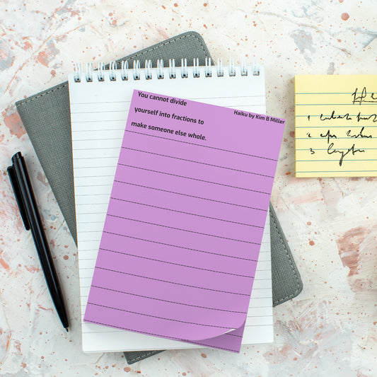 Divide Haiku: Post Notes 4x6 (light purple)