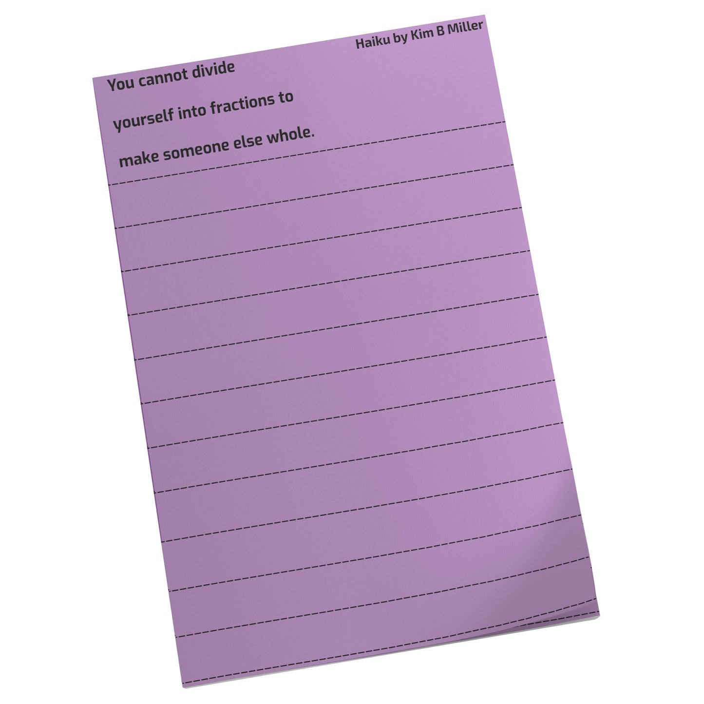Divide Haiku: Post Notes 4x6 (light purple)