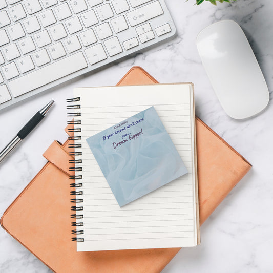 1 pad of sticky notes with an affirmation written by Kim B Miller. Each pad has a blue background with text and a cloud graphic.