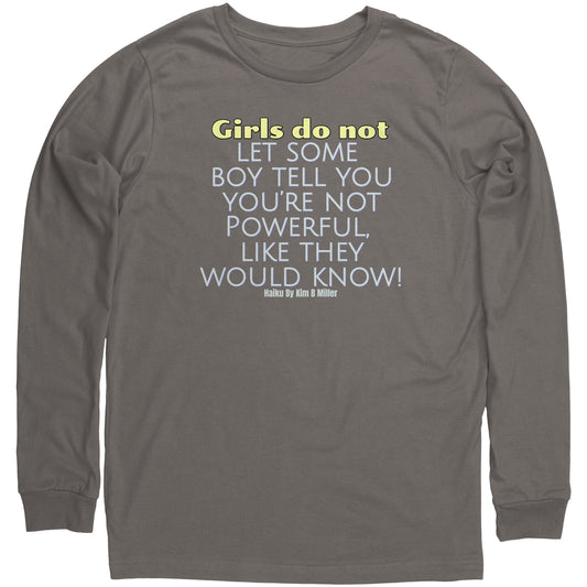 Girl Powerful Canvas Unisex Long Sleeve Shirt