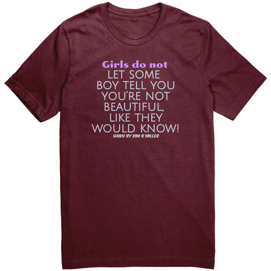 Girls Beautiful Haiku Canvas Unisex Shirt