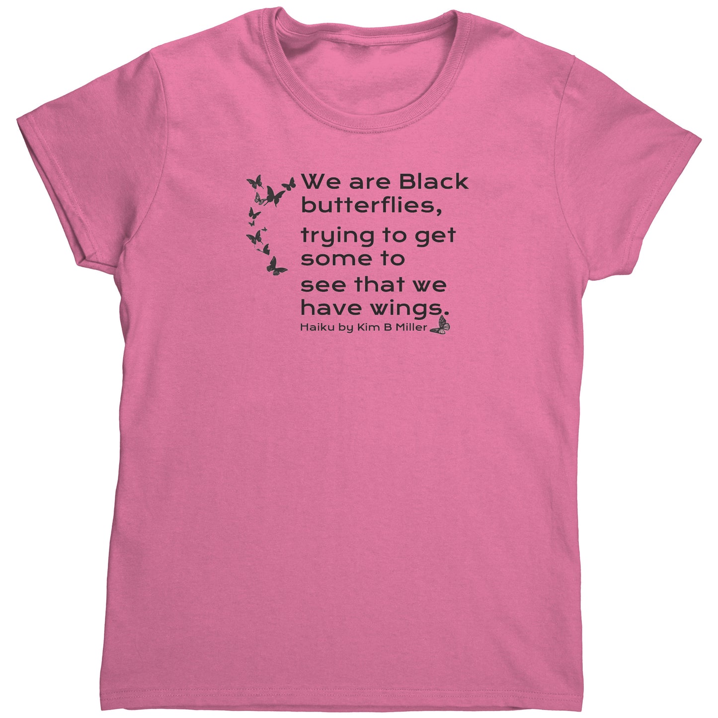 Haiku Black Butterflies Gildan Women's Shirt