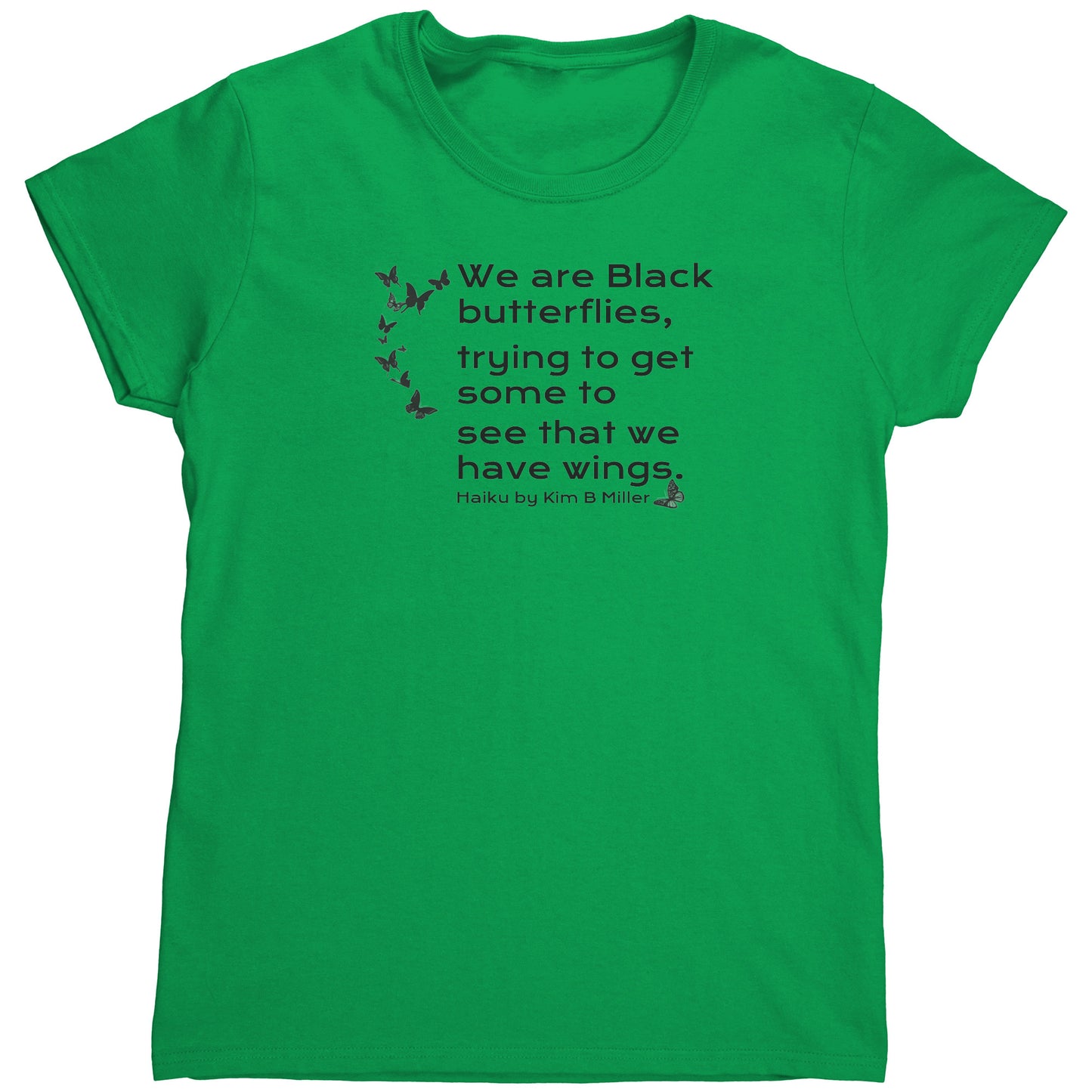 Haiku Black Butterflies Gildan Women's Shirt