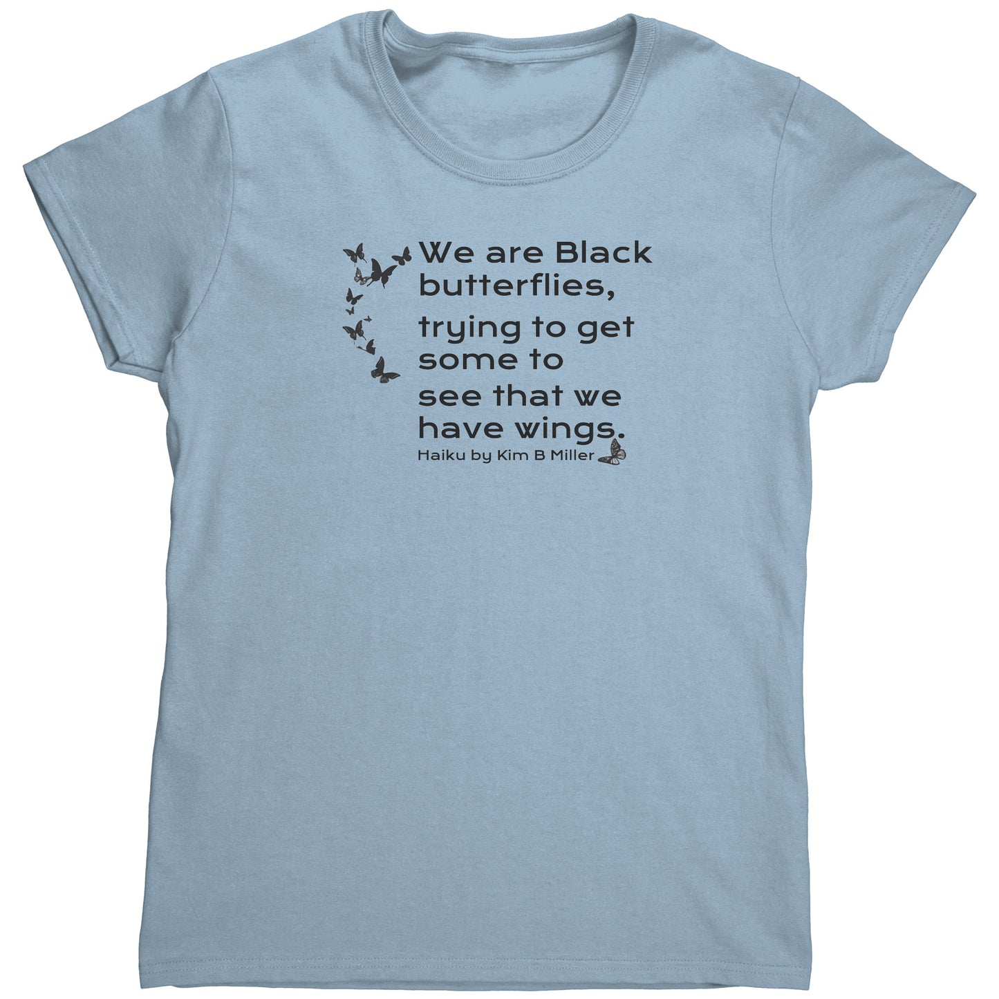 Haiku Black Butterflies Gildan Women's Shirt