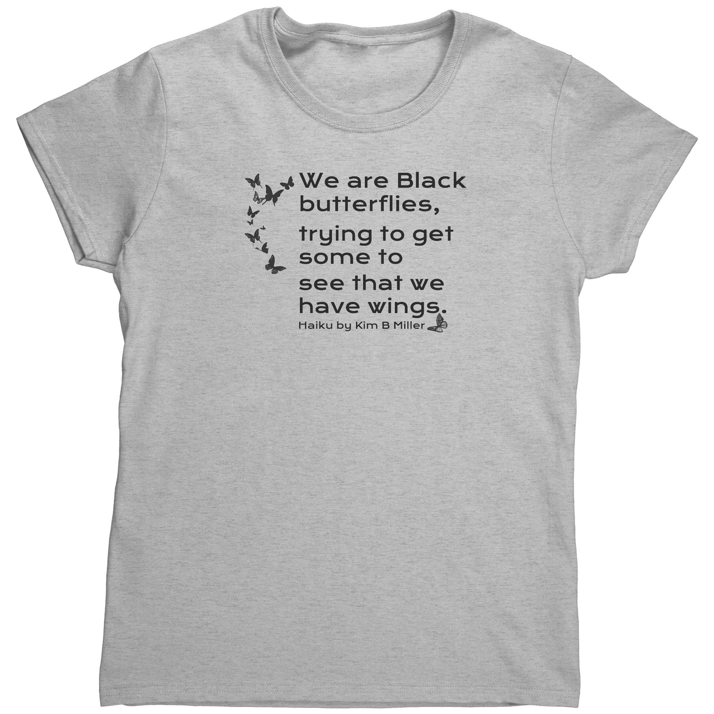 Haiku Black Butterflies Gildan Women's Shirt
