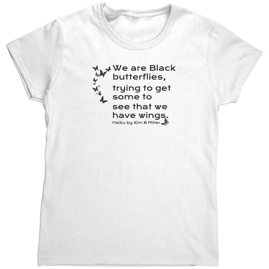 Haiku Black Butterflies Gildan Women's Shirt