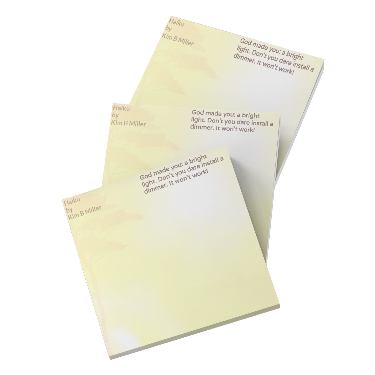 Haiku God Dimmer Post Notes 3x3