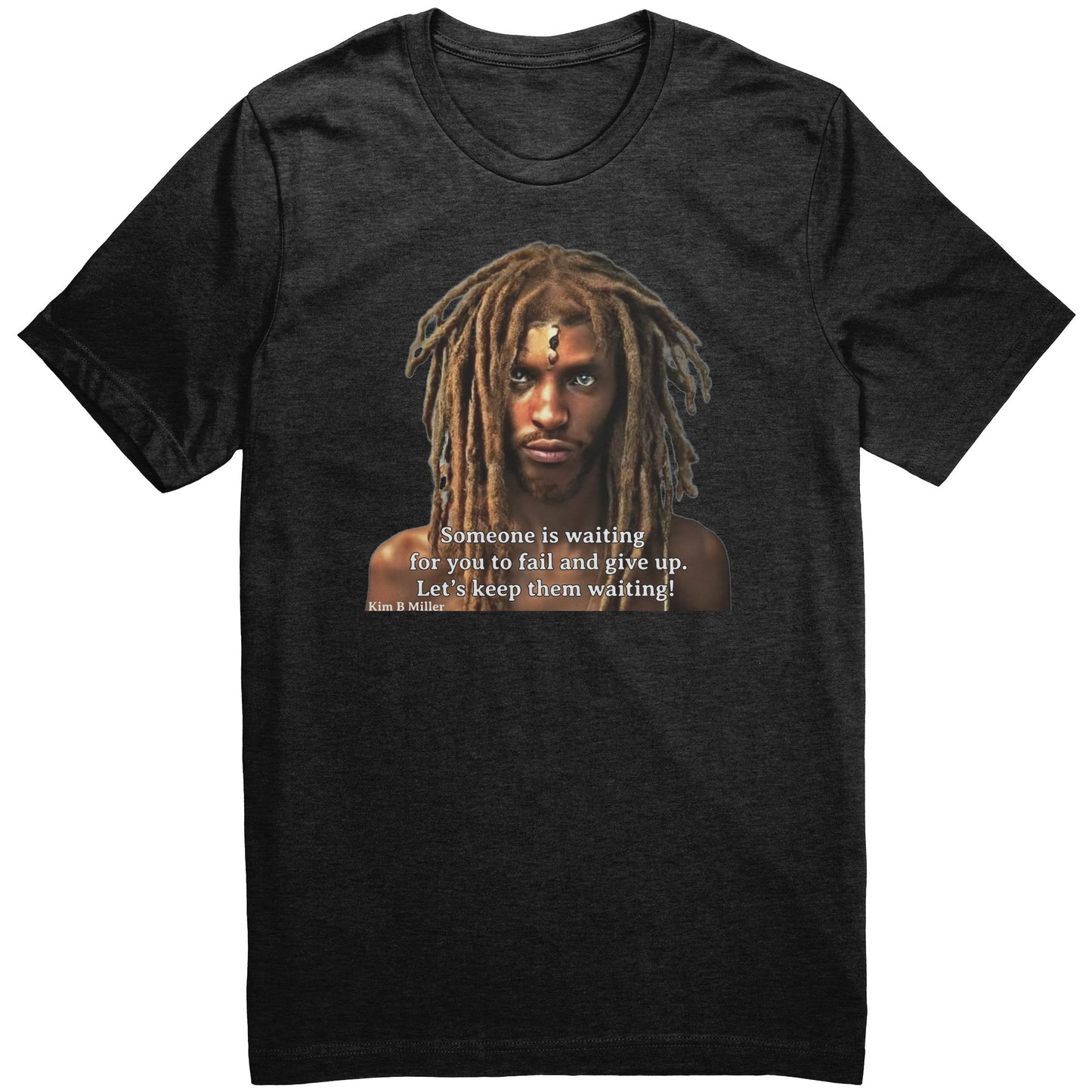 Haiku Keep Waiting, Black Man 1: Canvas Unisex CVC