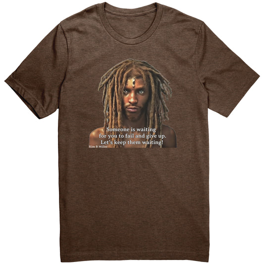 Haiku Keep Waiting, Black Man 1: Canvas Unisex CVC