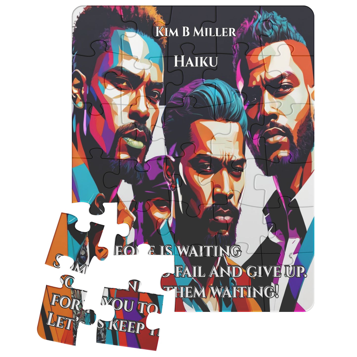Haiku Keep Waiting Black Men Puzzle (30pc-500pc)