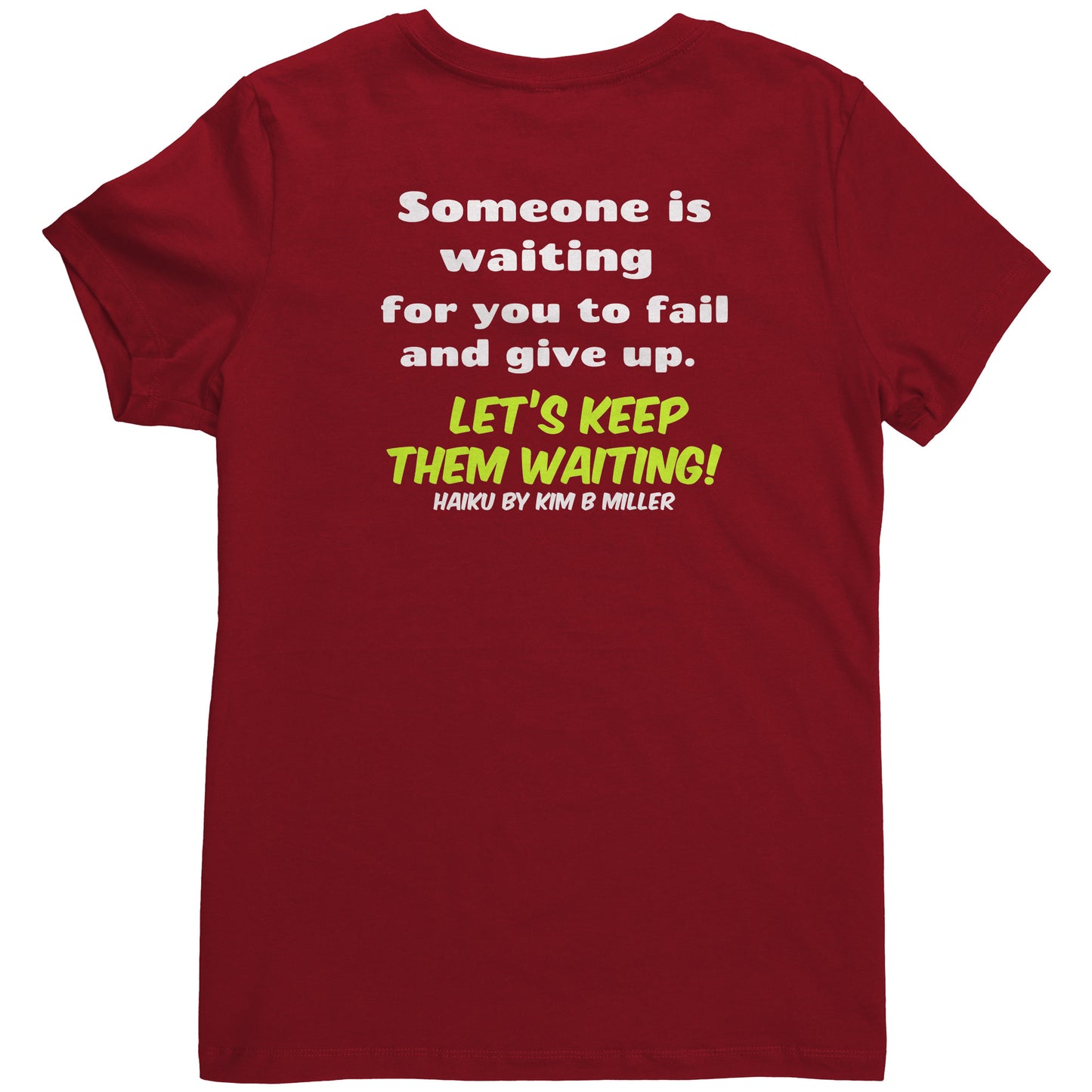 Haiku Keep Waiting, District Women's V-Neck (Both Sides)