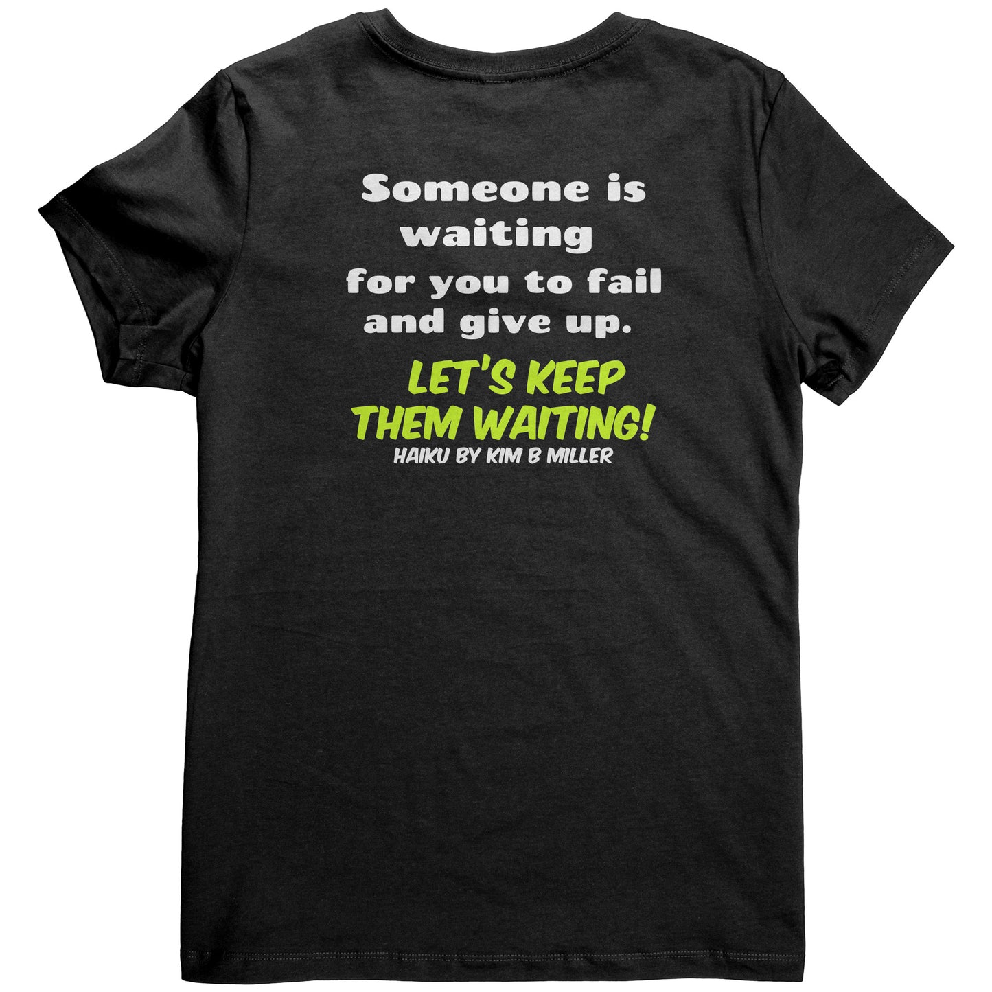 Haiku Keep Waiting, District Women's V-Neck (Both Sides)