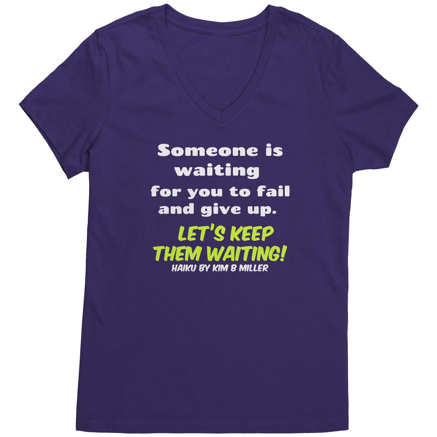 Haiku Keep Waiting, District Women's V-Neck (Both Sides)