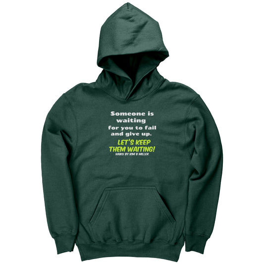 Haiku Keep Waiting, Gildan Youth Hoodie(Front Only)