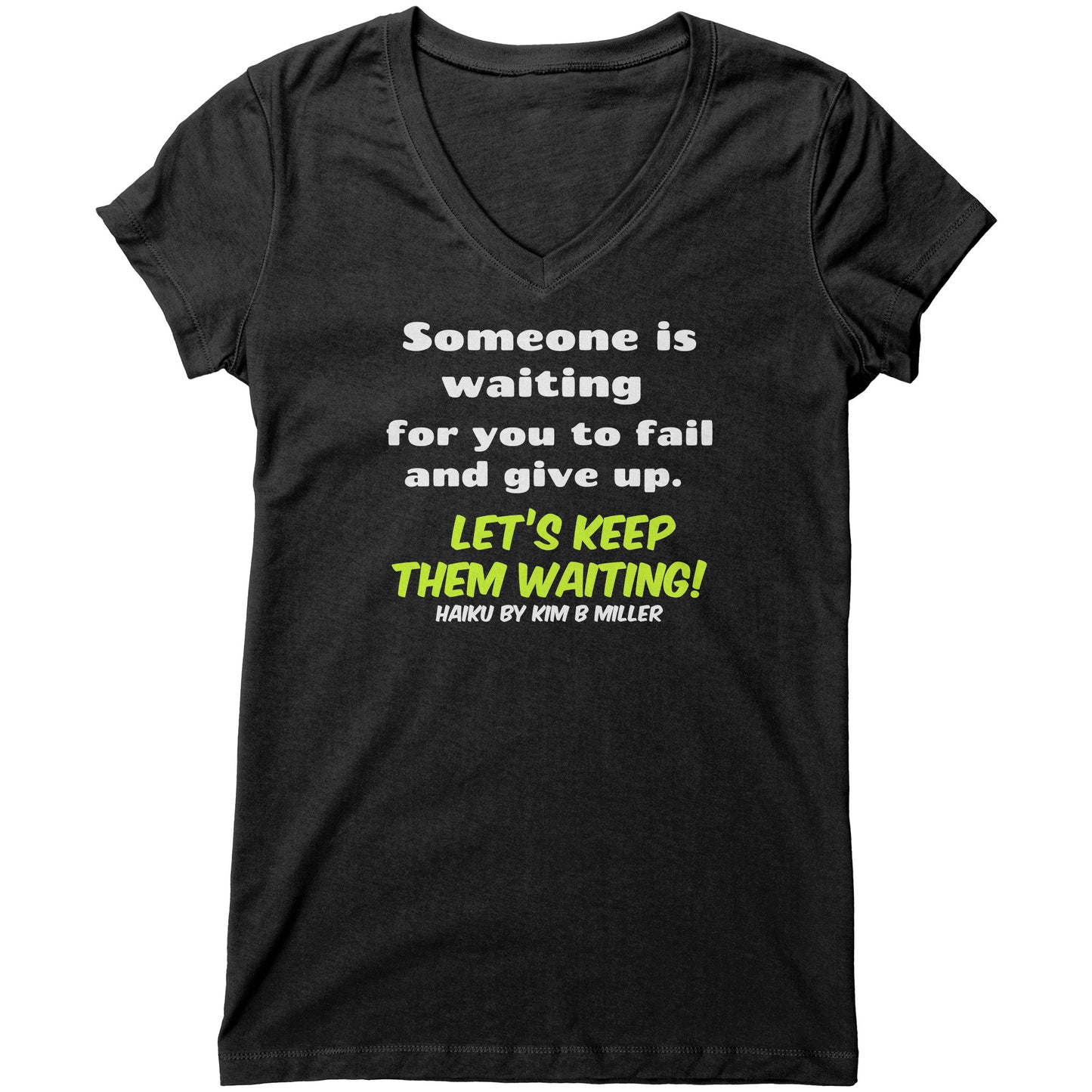 Haiku Keep Waiting, Bella Women's V-Neck(Both Sides)