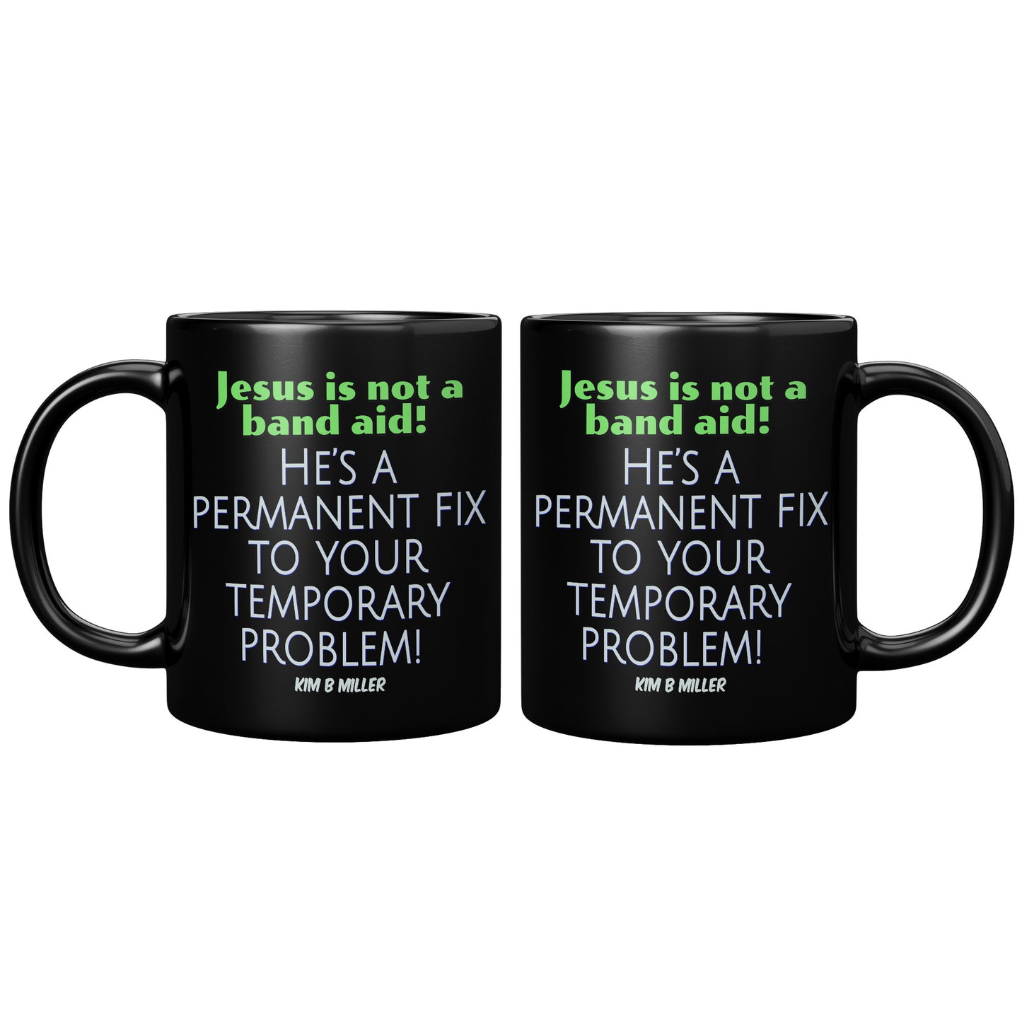 Jesus Band Aid Black Mug