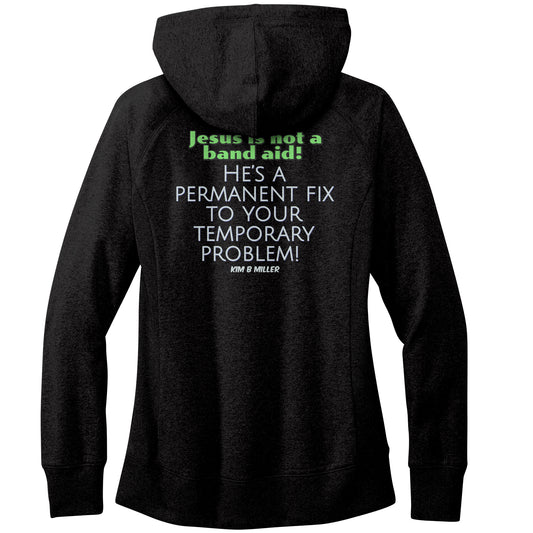 Jesus Band Aid District Women's Re-Fleece Hoodie (Both Sides)