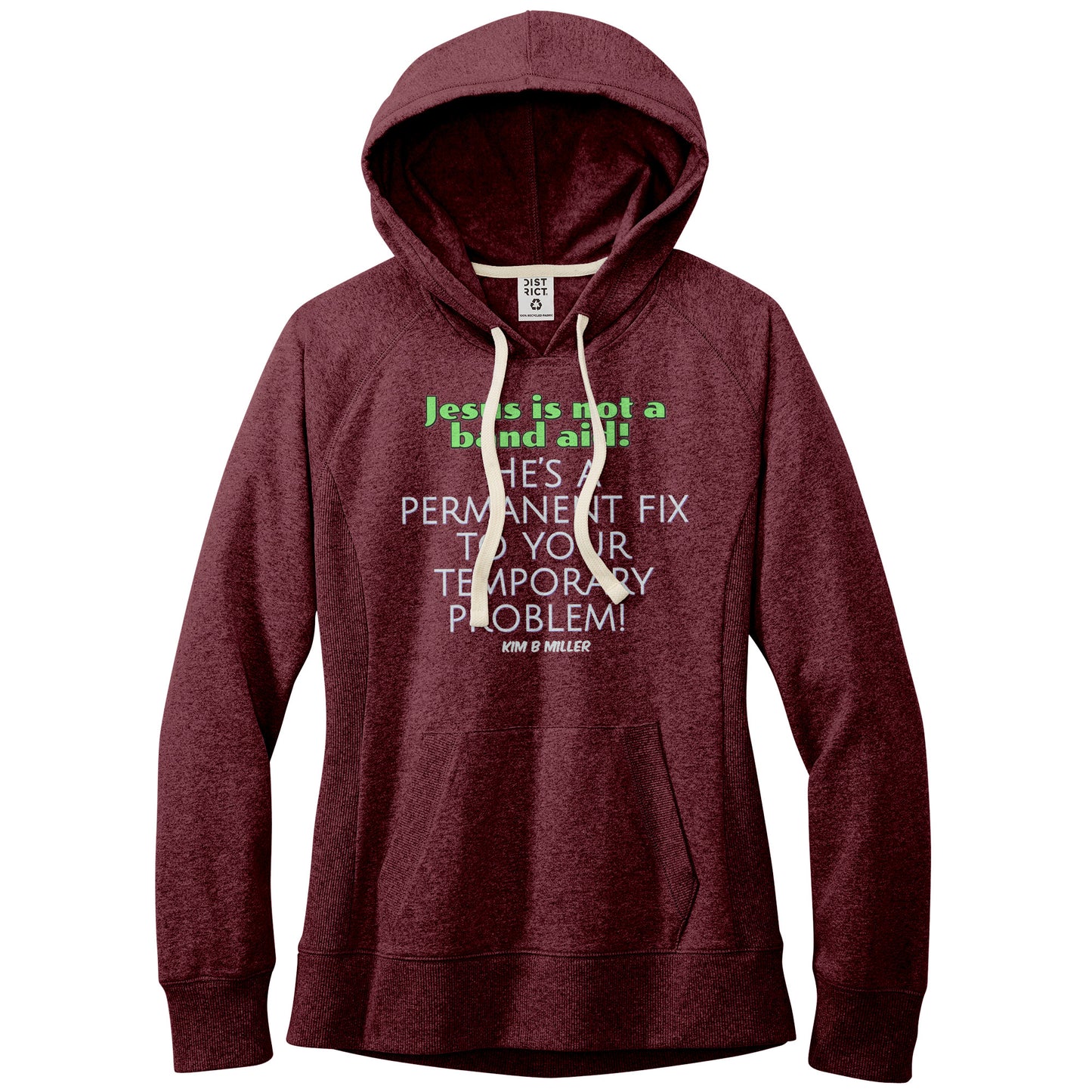 Jesus Band Aid District Women's Re-Fleece Hoodie (Both Sides)