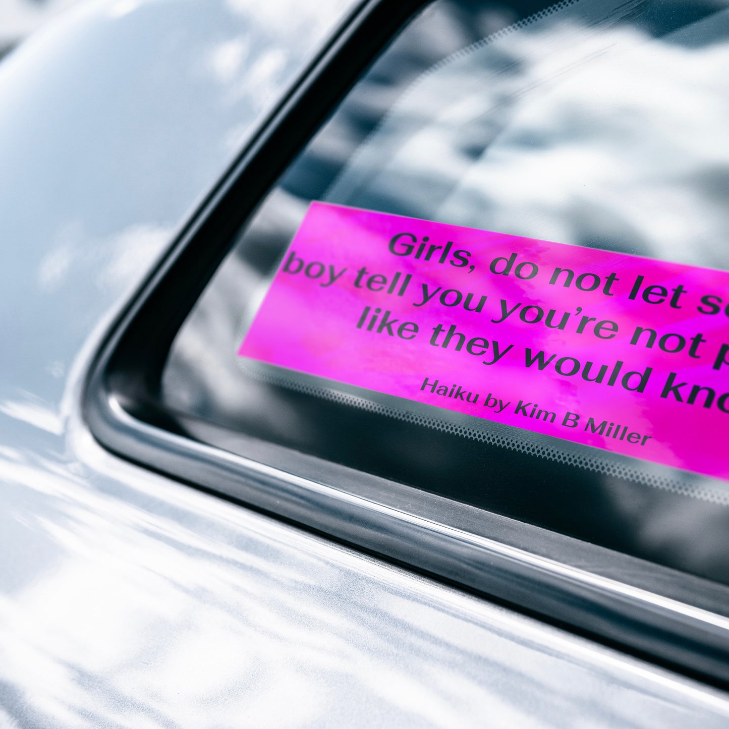 Girls Powerful Haiku Bumper/Laptop Sticker Pink