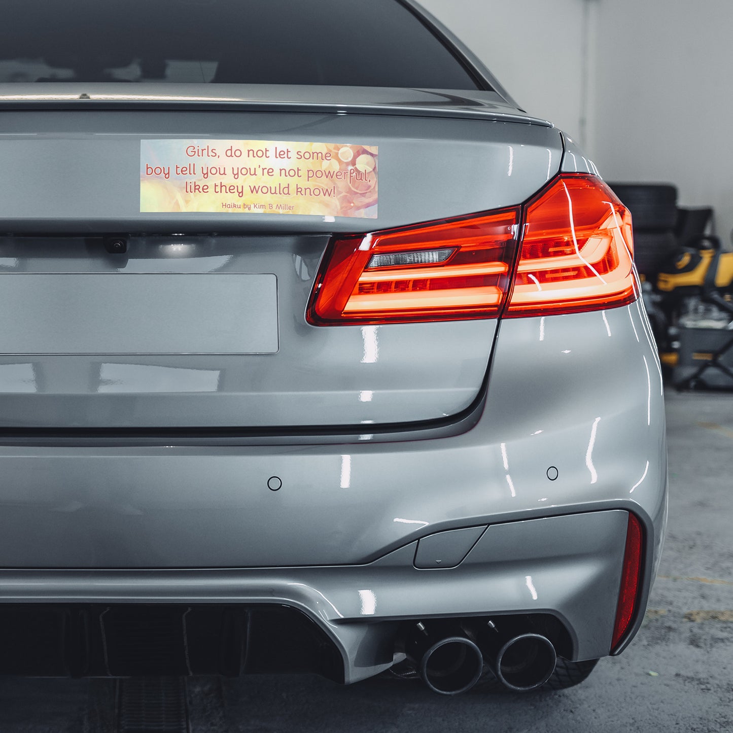 Girls Powerful Haiku Bumper/Laptop Sticker "Fancy Font"