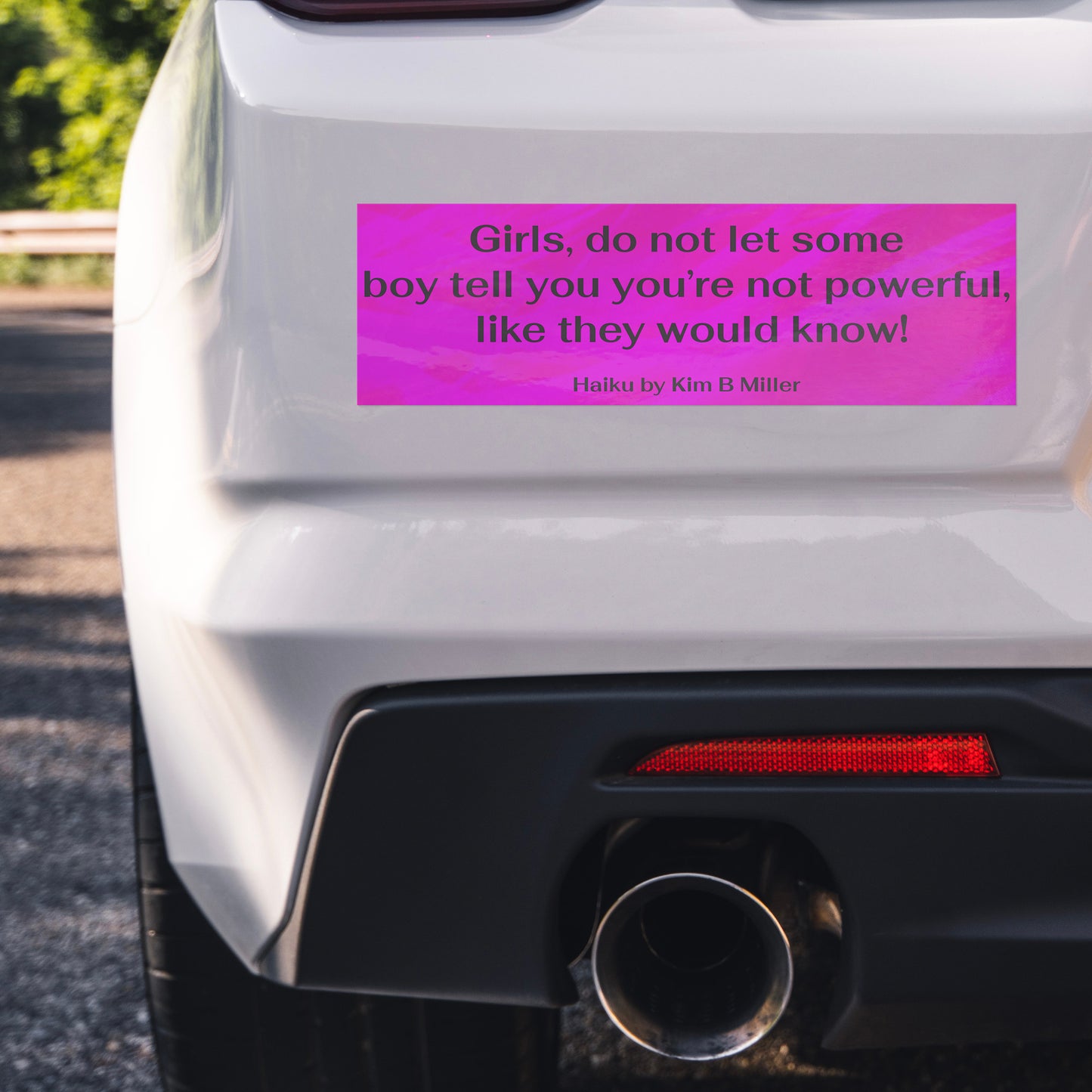 Girls Powerful Haiku Bumper/Laptop Sticker Pink