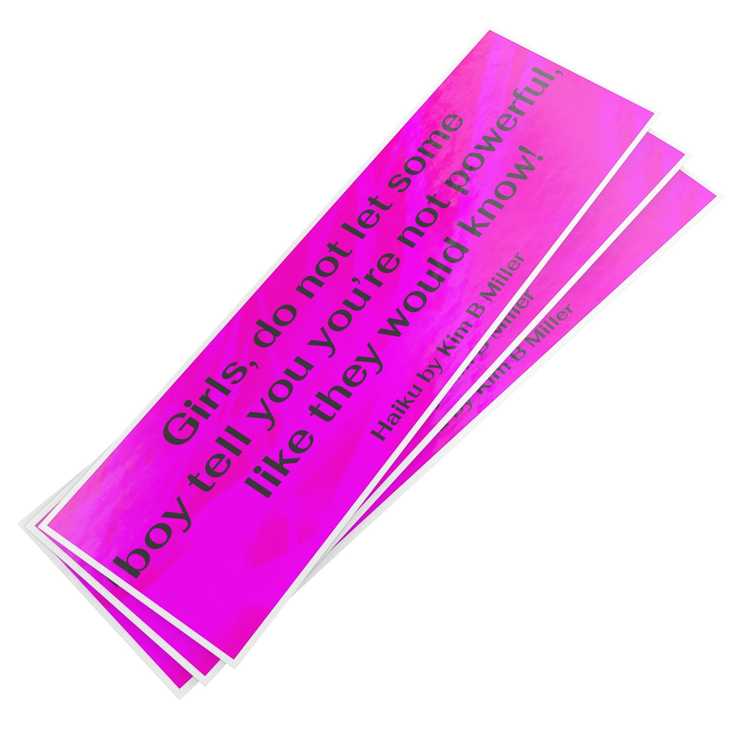 Girls Powerful Haiku Bumper/Laptop Sticker Pink