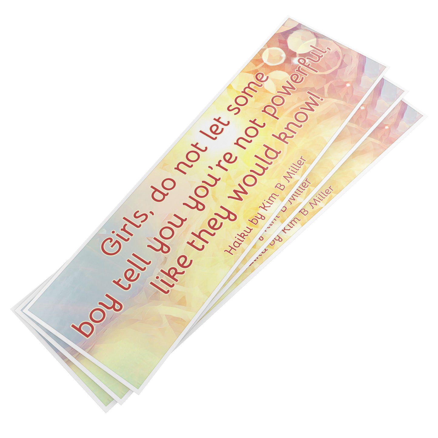 Girls Powerful Haiku Bumper/Laptop Sticker "Fancy Font"