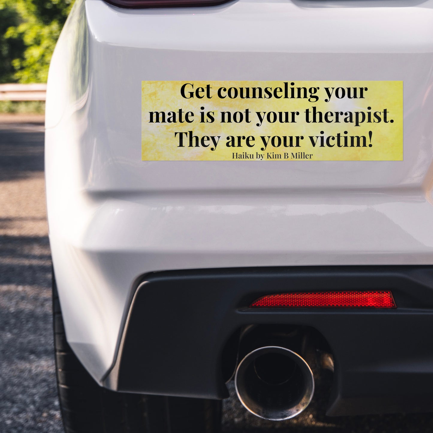 Get Counseling Haiku Bumper/Laptop Sticker Yellow