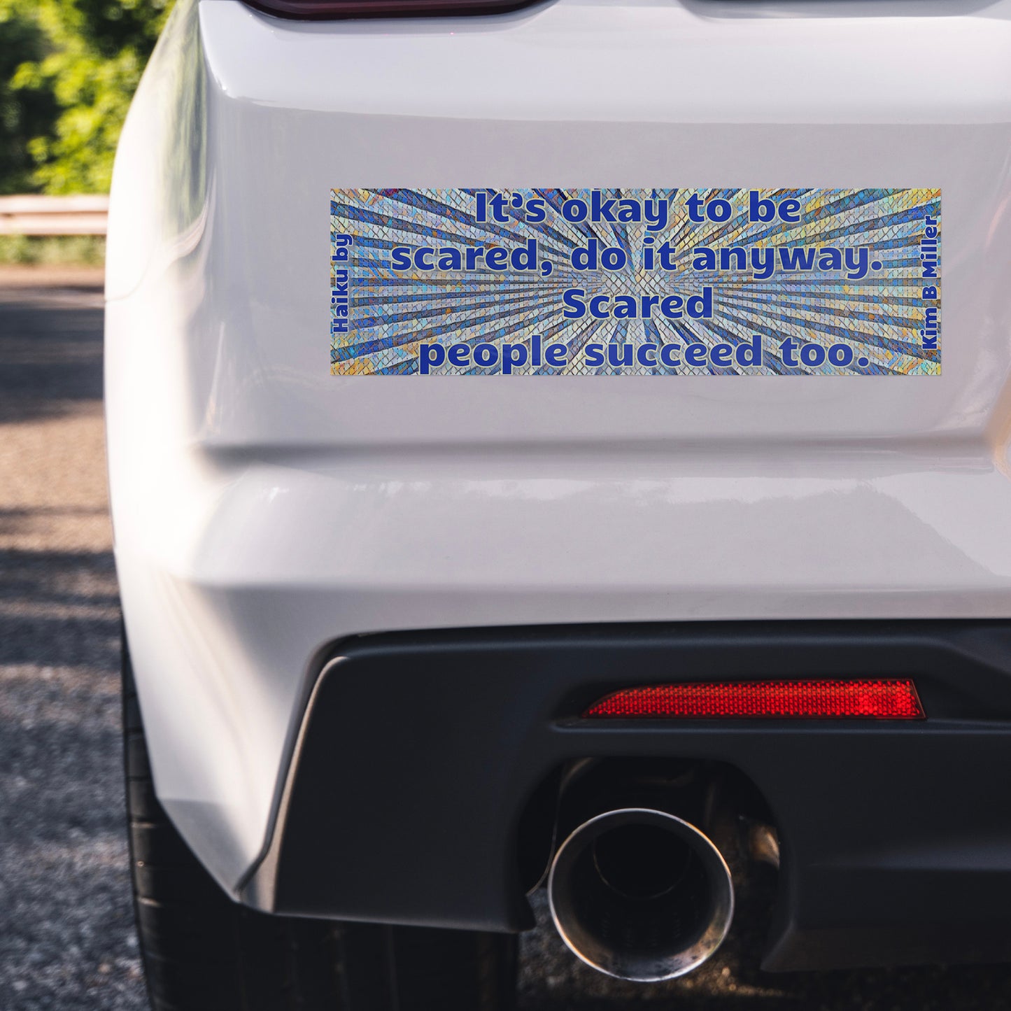 Scared People: Bumper/Laptop Sticker Blue