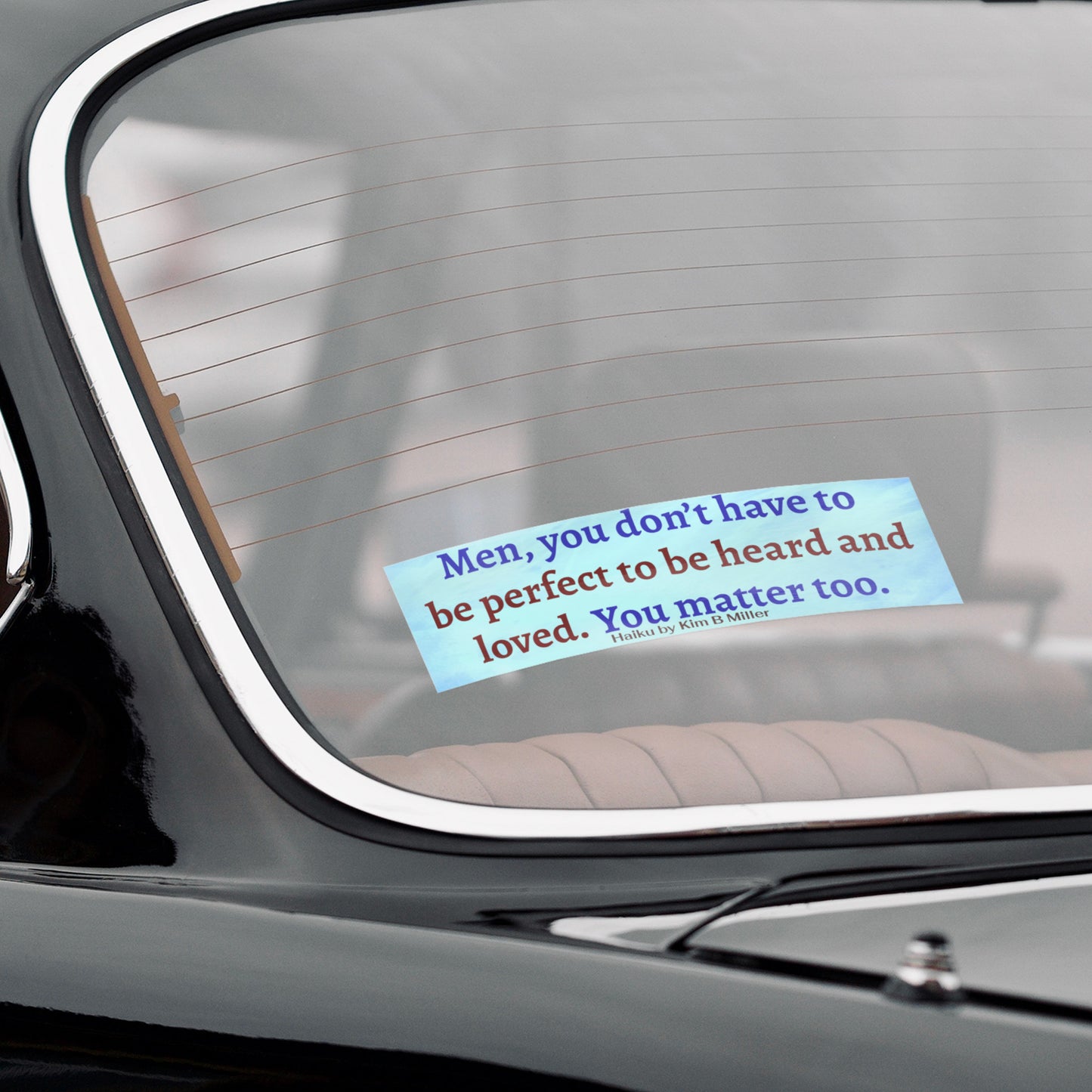 Men Loved Haiku Bumper/Laptop Sticker Blue