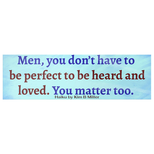 Men Loved Haiku Bumper/Laptop Sticker Blue