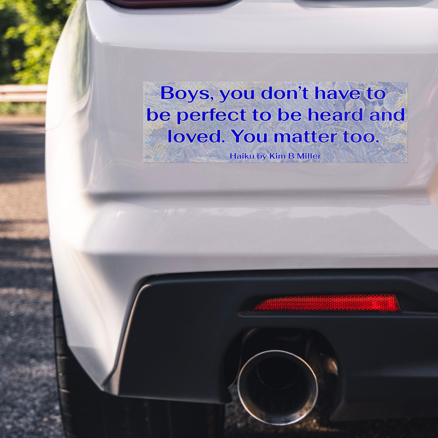 Boys Loved Haiku Bumper/Laptop Sticker Large Font