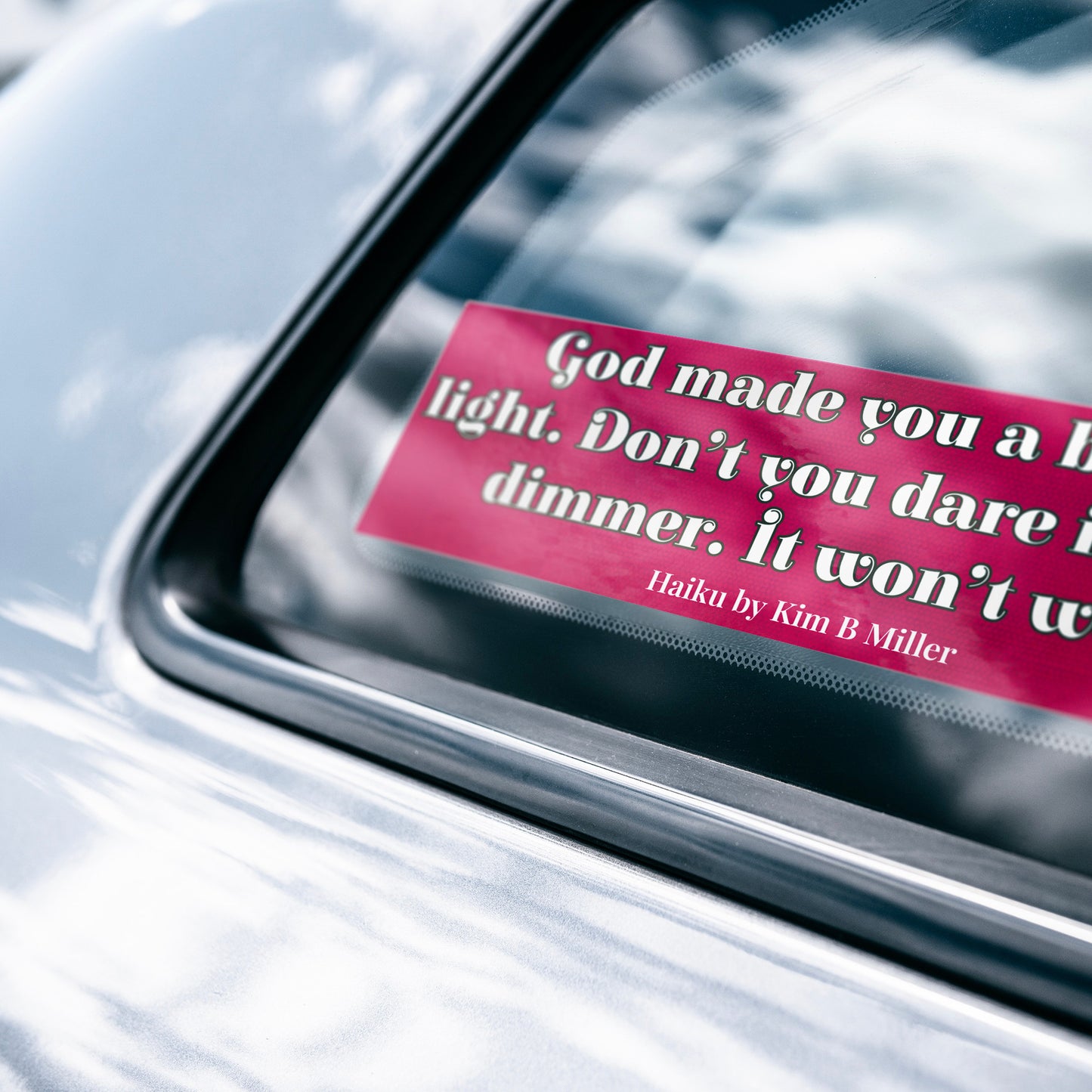 God Dimmer Haiku Bumper/Laptop Sticker Pink
