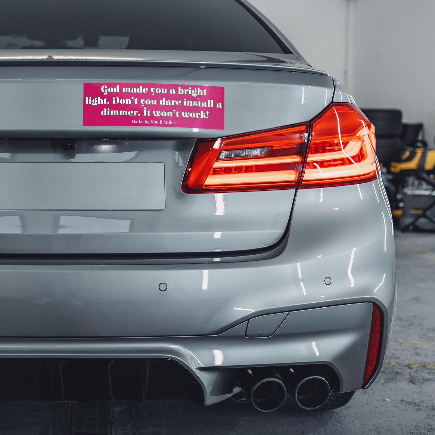 God Dimmer Haiku Bumper/Laptop Sticker Pink