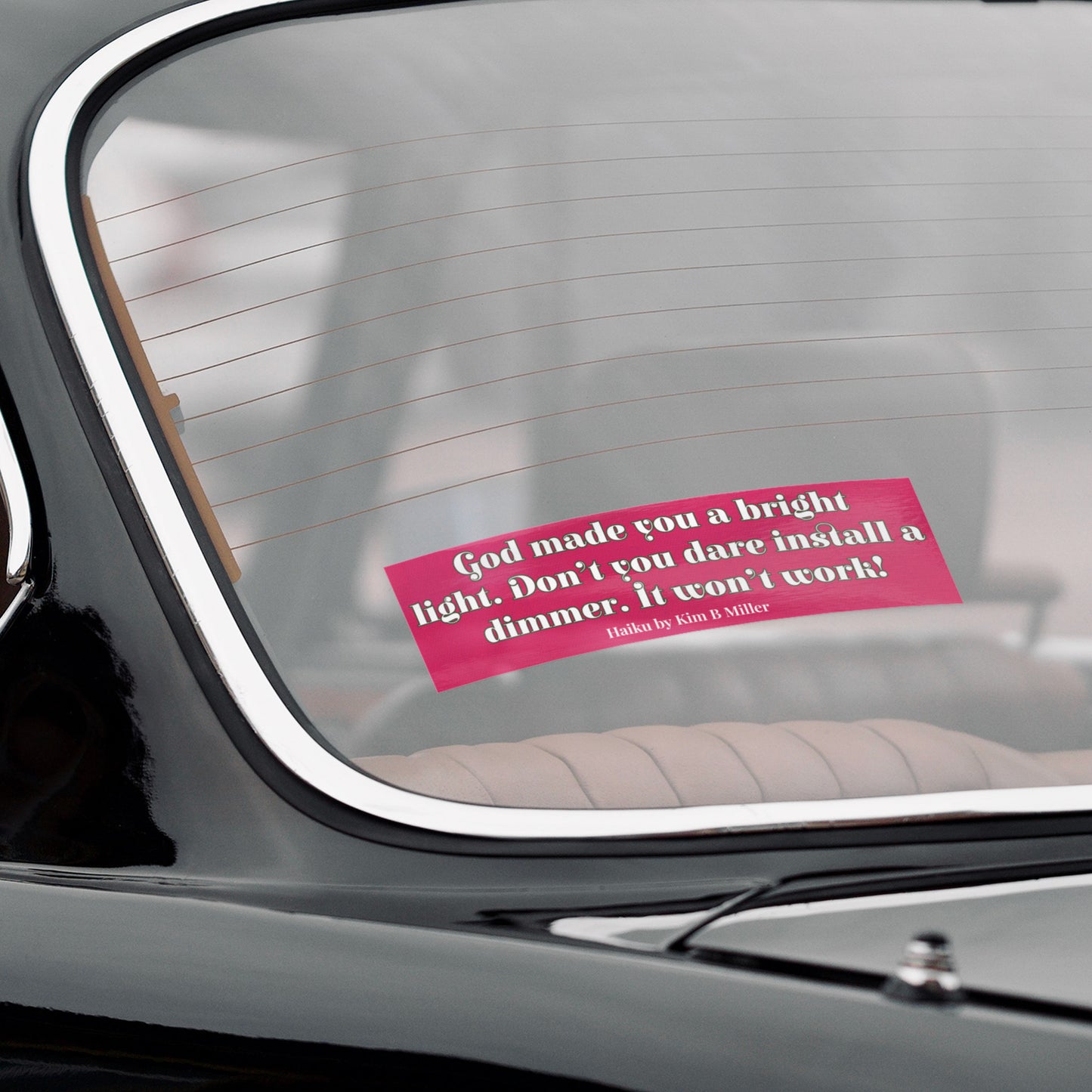 God Dimmer Haiku Bumper/Laptop Sticker Pink
