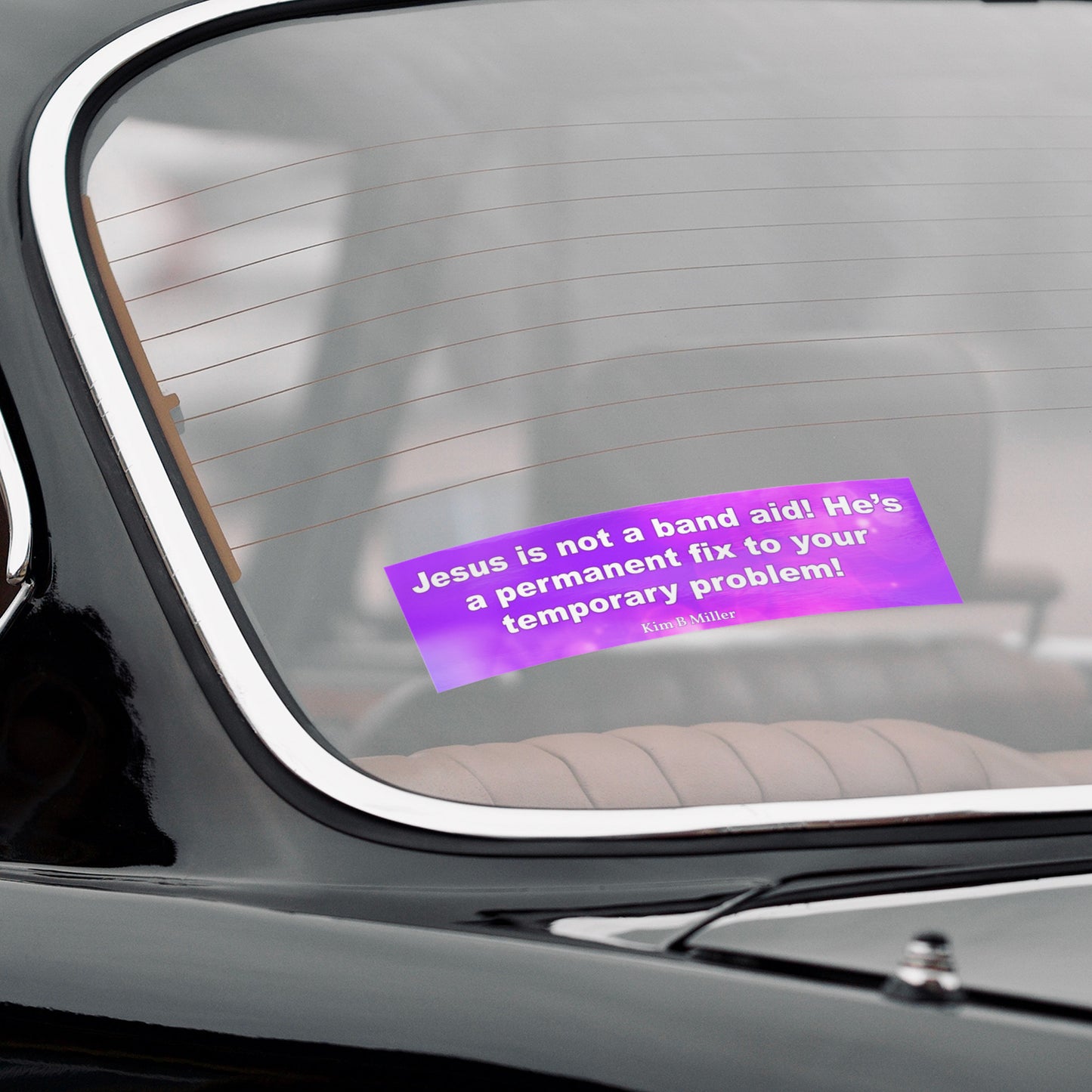 Jesus Band Aid Bumper/Laptop Sticker Purple