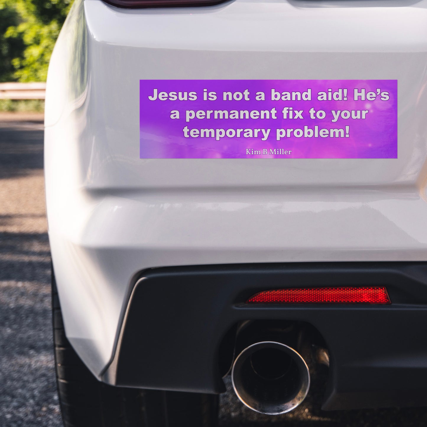 Jesus Band Aid Bumper/Laptop Sticker Purple